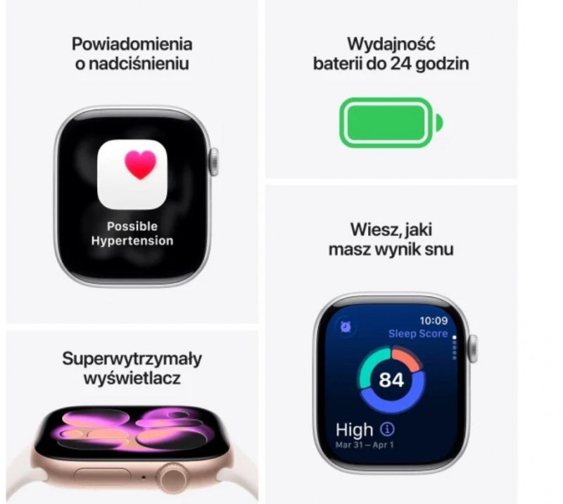 Apple Watch Series 11 GPS+Cellular koperta 42 mm z aluminium w kolorze onyksu, pasek sportowy w kolorze czarnym - rozmiar M/L