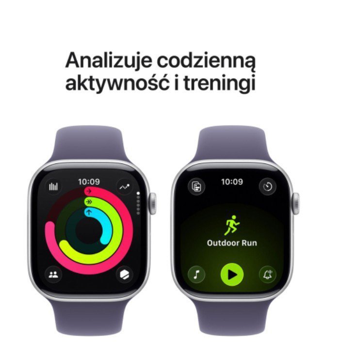 Apple Watch Series 11 GPS+Cellular koperta 42 mm z aluminium w kolorze srebrnym, pasek sportowy w kolorze mlecznego fioletu - ro