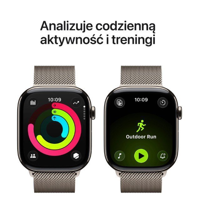 Apple Watch Series 11 GPS + Cellular koperta 46 mm z tytanu w kolorze naturalnym, bransoleta mediolańska w kolorze naturalnym - 