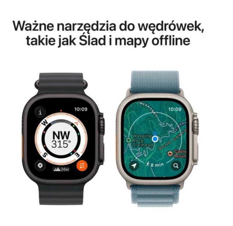 Apple Watch Ultra 3 GPS + Cellular koperta 49 mm z tytanu w kolorze naturalnym, opaska Alpine w kolorze jasnoniebieskim - rozmia