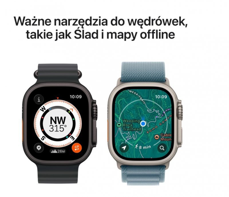 Apple Watch Ultra 3 GPS + Cellular koperta 49 mm z tytanu w kolorze czarnym, opaska Trail w kolorze czarnym/węgla drzewnego - ro