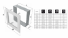 KRATKA kominkowa OSKAR 17x17 kremowa z żaluzją