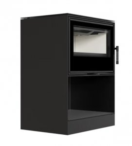 Piec stalowy KARI 70 fi 150 8 kW kominek w zabudowie wnęka na drewno