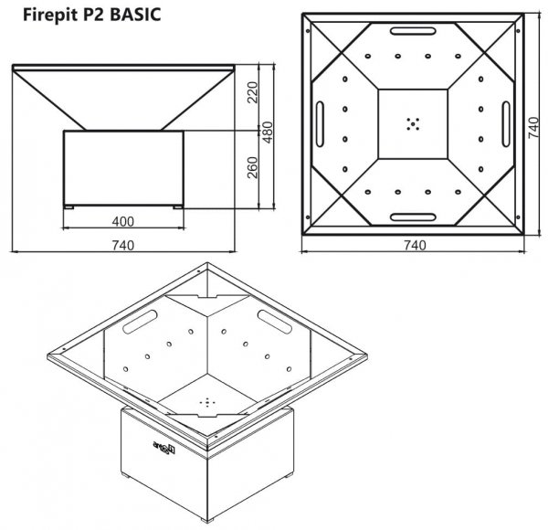 Palenisko ogrodowe Artiss P2 BASIC grafit