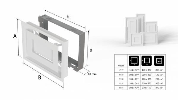 Kratka kominkowa WIND kremowa 22x22