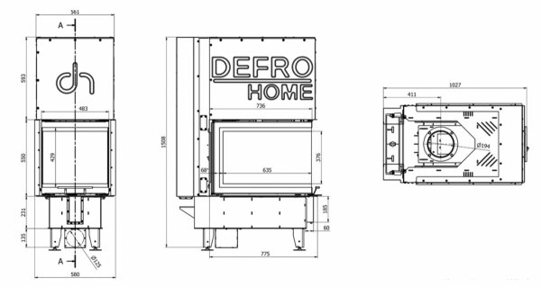 Wkład kominkowy DEFRO Intra SM U G