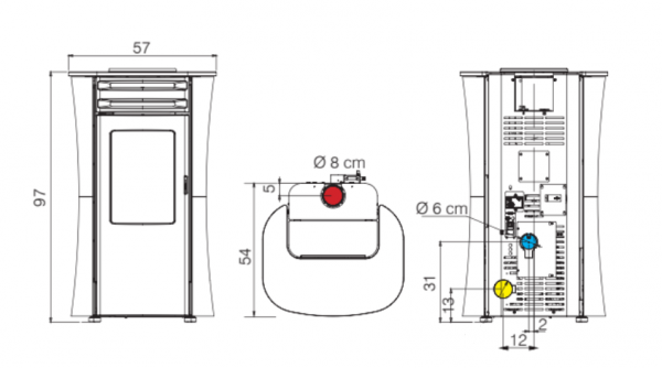 Piec na pellet Edilkamin DANIA Air Tight szkło