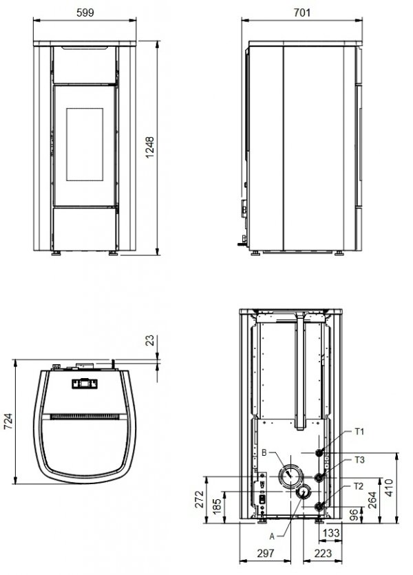 Piec na pellet La Nordica Extraflame MIRIANA IDRO H23