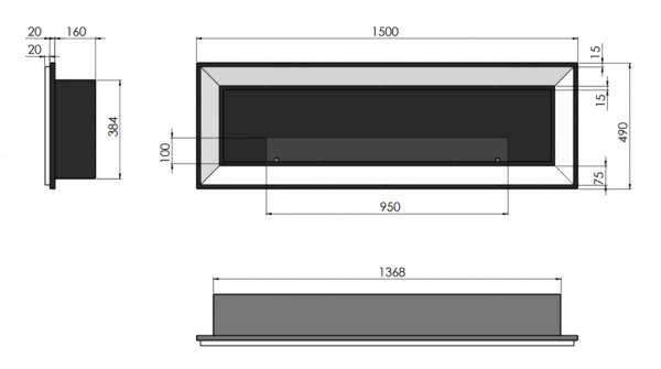 SIMPLE FIRE FRAME 1500 BIAŁY