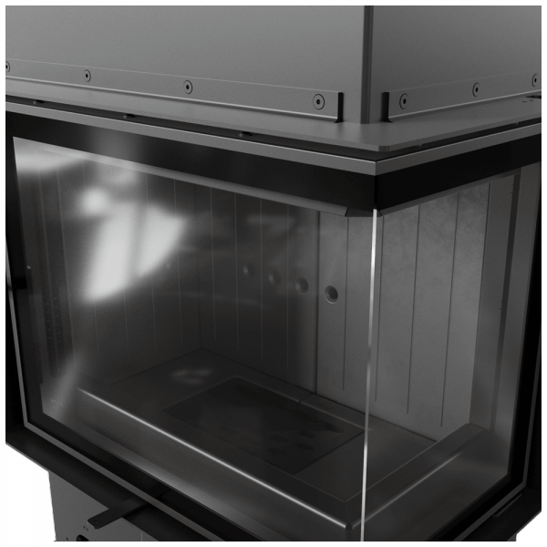 Kominek powietrzny  FLOKI prawy 8 kW Ø 160 w zabudowie modułowej INDIAN BLACK