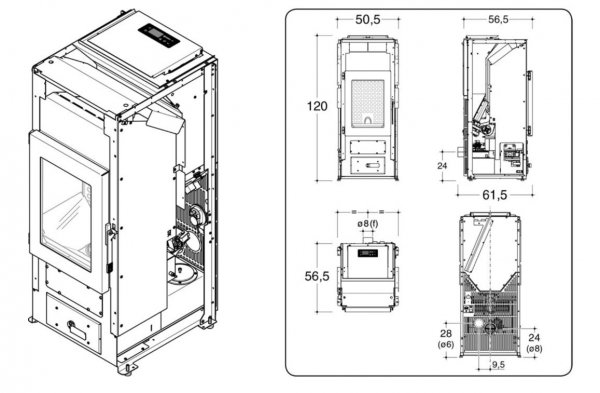 Piec na pellet Cuma MP AUP 13 kW