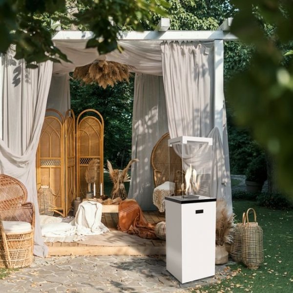 OGRZEWACZ GAZOWY OGRODOWY NA TARAS PATIO LIGHT BIAŁY/CZARNY + POKROWIEC GRATIS