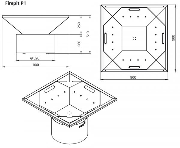 Palenisko ogrodowe Artiss P1 corten