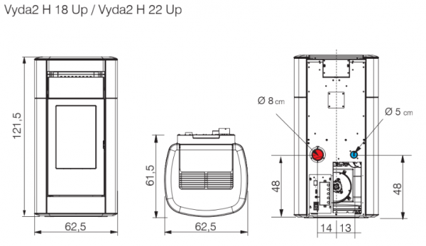 Edilkamin VYDA2 H 18 UP ceramika