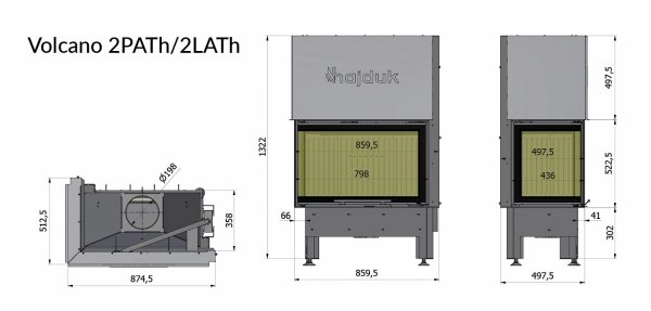 Wkład kominkowy HAJDUK Volcano 2LATh