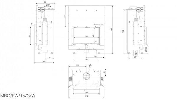 WKŁAD KOMINKOWY WODNY MBO 15 kW gilotyna
