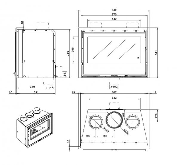 Wkład kominkowy ROCAL ARc 70C