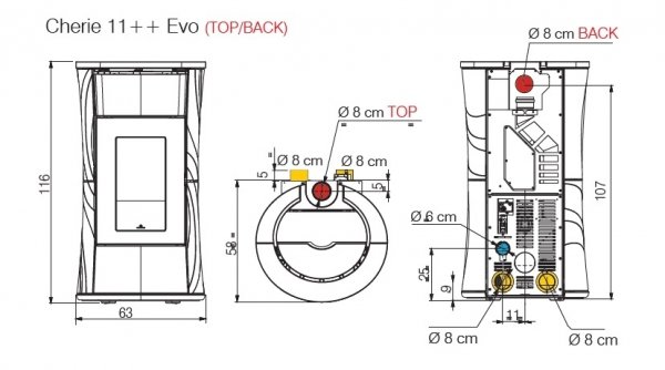 Piec na pellet Edilkamin CHERIE 11+ EVO stal