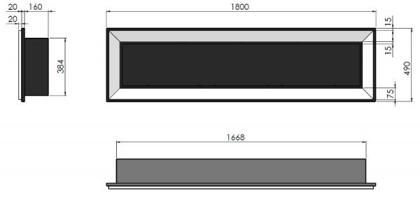 SIMPLE FIRE FRAME 1800 INOX