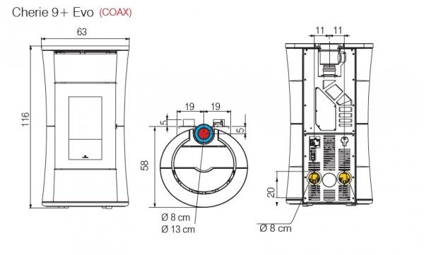 Piec na pellet Edilkamin CHERIE 9+ EVO C ceramika