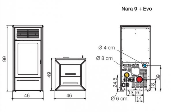Piec na pellet Edilkamin NARA 9+ EVO ceramika