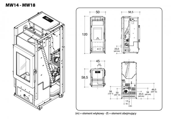 Piec na pellet Gassa MW 14/18/24 kW z płaszczem wodnym