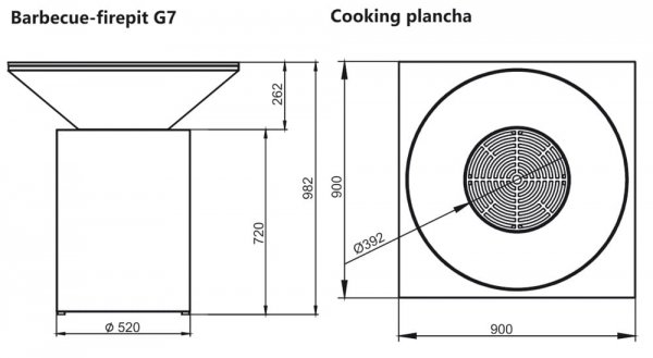 Palenisko-grill ogrodowy Artiss G7 grafit