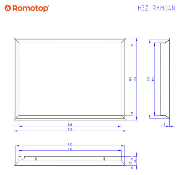 RAMKA H3Z RAM04N głęboka - HEAT T 3g 70.50.01