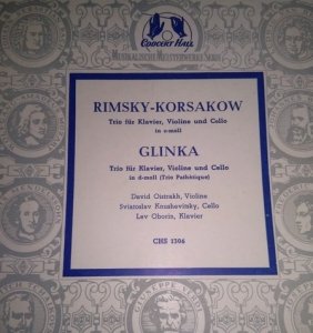 Rimsky-Korsakow, Glinka, David Oistrakh, Sviatoslav Knushevitsky, Lev Oborin - Trio Für Klavier Violine Und Cello (LP)
