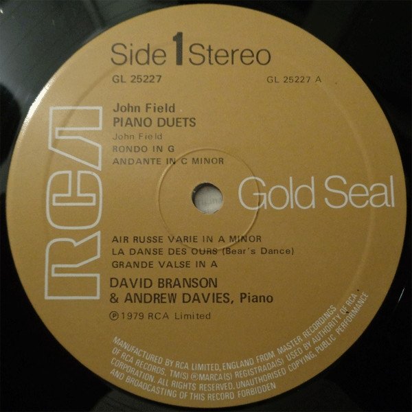 Field, Spohr, Hummel - David Branson, Andrew Davies - The Piano Duets / Waltz, 'Memories Of Marienbad' / Sonata Op. 51 (LP)