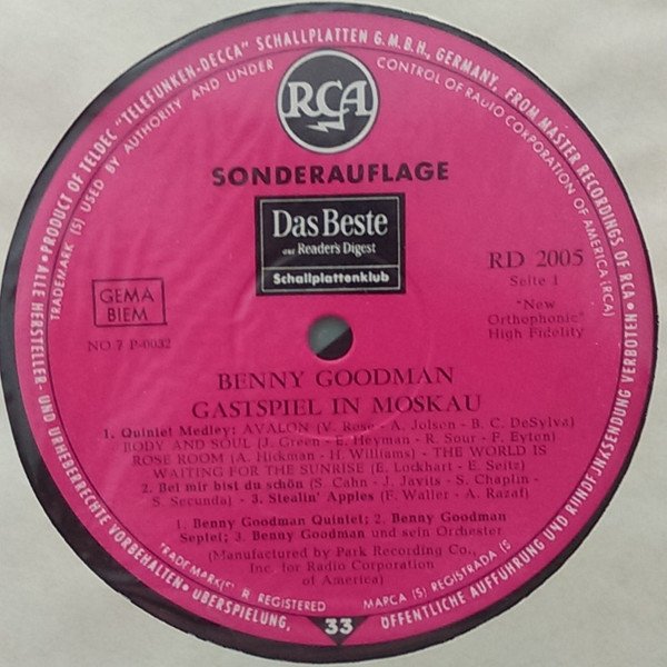 Benny Goodman - Gastspiel In Moskau (LP)