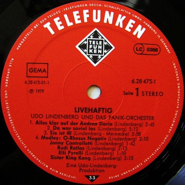 Udo Lindenberg - Livehaftig (2LP)