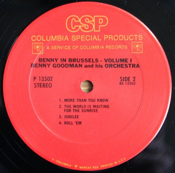 Benny Goodman And His Orchestra - Benny In Brussels Volume 1 (LP)