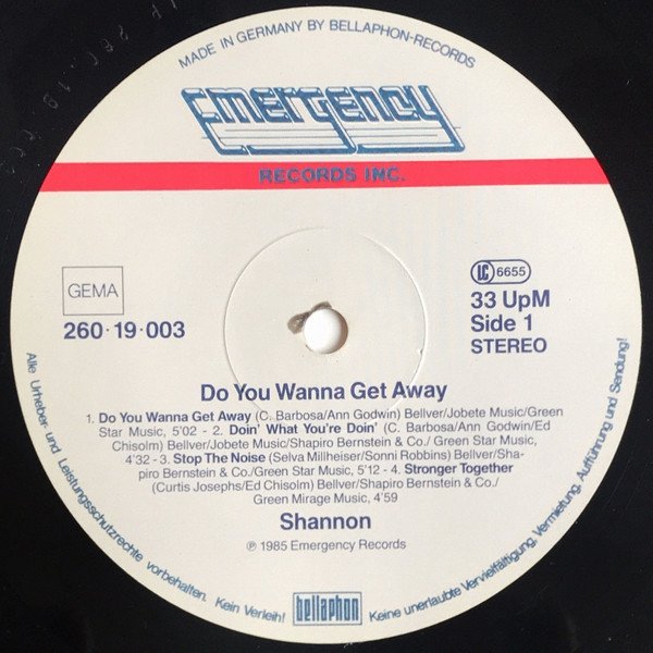 Shannon - Do You Wanna Get Away (LP)