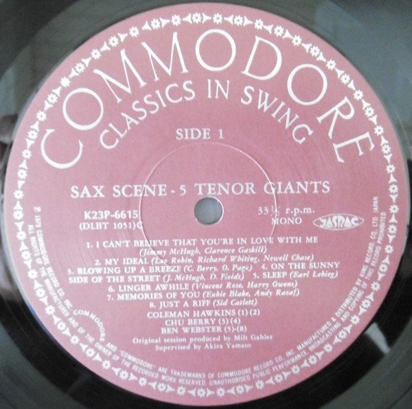 Ben Webster, Coleman Hawkins, Lucky Thompson, Don Byas, Chu Berry - Sax Scene - 5 Tenor Giants. (LP)