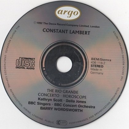 Constant Lambert - Kathryn Stott, Della Jones, BBC Singers, BBC Concert Orchestra, Barry Wordsworth - The Rio Grande, Concerto, Horoscope (CD)
