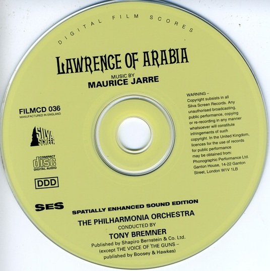 Maurice Jarre, The Philharmonia Orchestra Conducted By Tony Bremner - Lawrence Of Arabia (CD)