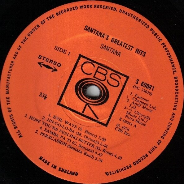 Santana - Santana's Greatest Hits (LP)