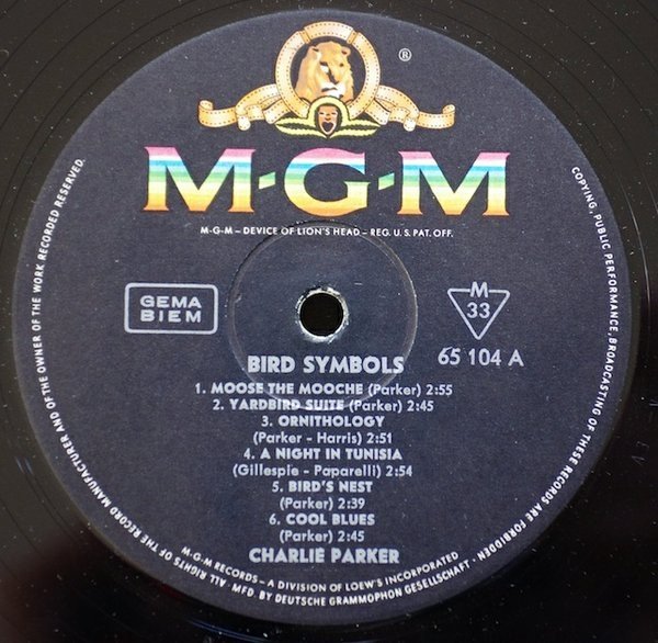 Charlie Parker - "Bird" Symbols (LP)