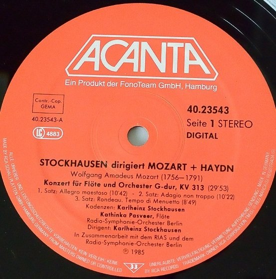 Stockhausen Dirigiert Mozart + Haydn - Stockhausen Dirigiert Mozart + Haydn (LP)