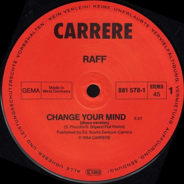 Raff - Change Your Mind (12'')