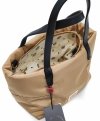 Torebka crossbody kuferek listonoszka na taśmowym pasku beżowa Monnari