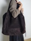 Zamszowa torebka shopper skóra naturalna brązowa czekoladowa
