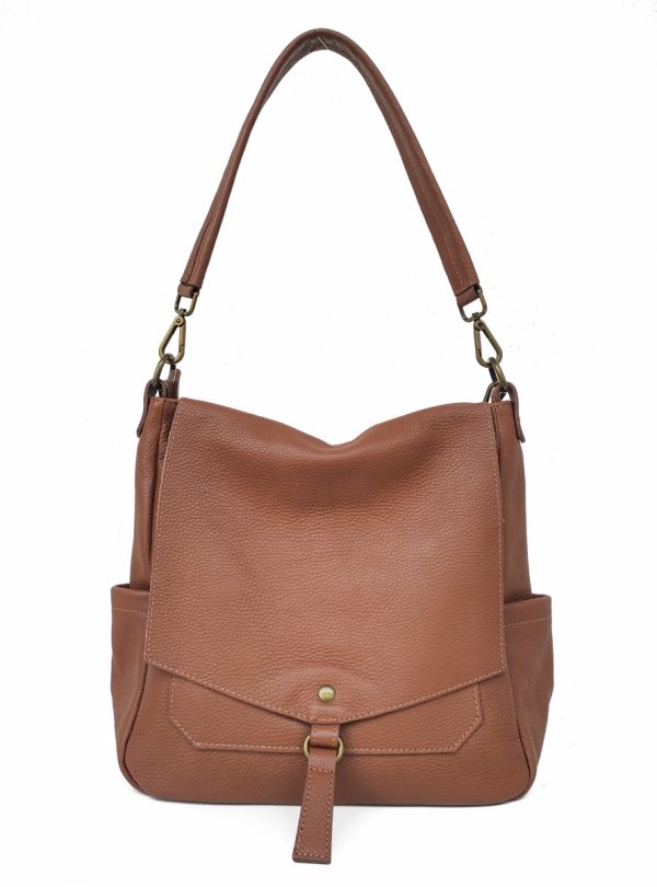 Torebka worek listonoszka ruda cynamonowa Vera Pelle