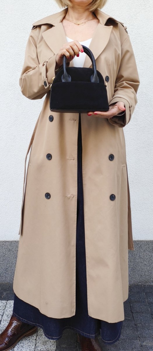 MINI Zamszowy czarny kuferek Laura Biaggi