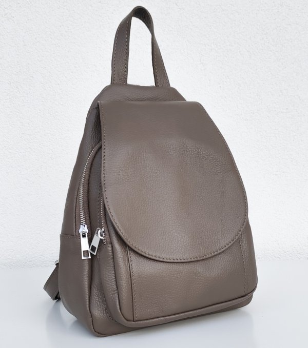 Beżowy Fango Plecak skóra naturalna zamsz Vera Pelle