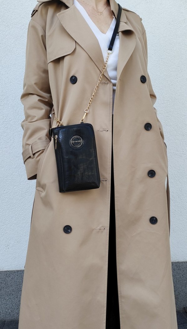Torebka na telefon listonoszka portfel czarna Top Secret