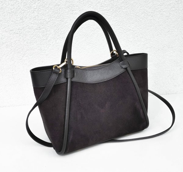 Klasyczna zamszowa torebka kuferek brązowa czekoladowa