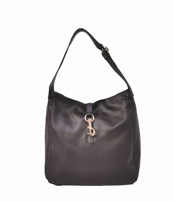 Brązowy czekoladowy worek torebka skóra naturalna