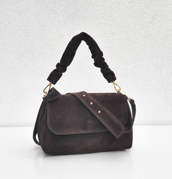 Torebka Listonoszka torebka zamszowa czekoladowa